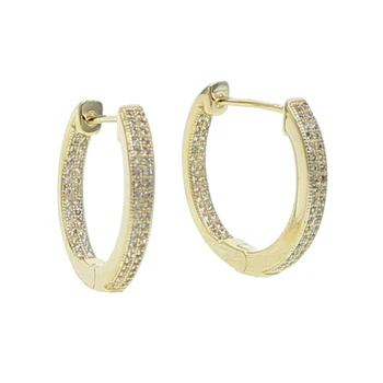 2020 Garsaus prekės ženklo cirkonis auskarai moterims mergina hoopas dizaino prabangūs mikro nutiesti Kubinis Cirkonis stud auskarai mados juvelyrika, auksas
