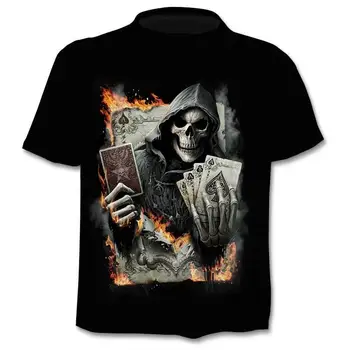2020 m. Naujo Dizaino marškinėliai vyrams/moterims sunkiųjų metalų grim Reaper Kaukolė 3D spausdinti marškinėliai atsitiktinis Harajuku stiliaus marškinėlius streetwear į
