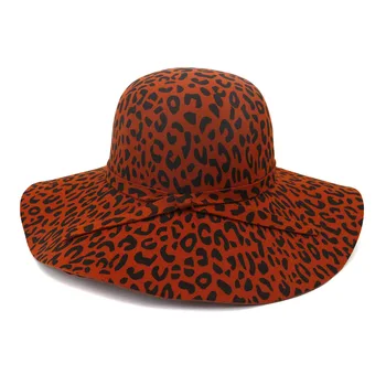 2020 m. žiemos fedora skrybėlės moterims mados Vienodo pločio Kraštų Vilnos Veltinio Džiazo Fedora Skrybėlės vyrų Leopard goth viršuje senovinių vestuvių Skrybėlę