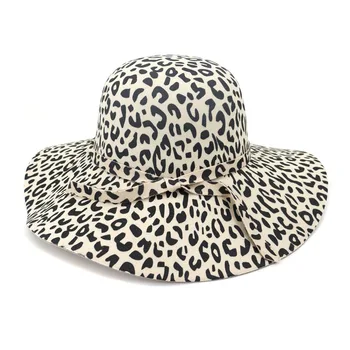 2020 m. žiemos fedora skrybėlės moterims mados Vienodo pločio Kraštų Vilnos Veltinio Džiazo Fedora Skrybėlės vyrų Leopard goth viršuje senovinių vestuvių Skrybėlę