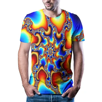 2020 metų vasaros naujus 3D vaizdo hipnotizuojantis marškinėliai vyriški laisvalaikio Harajuku prekės ženklas trumpas rankovės marškinėliai 2355