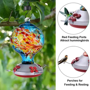 2020 Paukščių Lesyklėlę Hummingbird Feeder Stiklo Gėlių Hummingbird Vandens Tiektuvas Maisto Konteinerį Sodo Lauke Terasa
