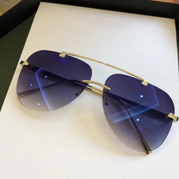 2020 Prabangių Senovinių taškus lydinio piloto akiniai nuo saulės vyrams, prekės gradientas akiniai nuo saulės moterų metalo atspalvių UV Moterų ins Populiarus 2894