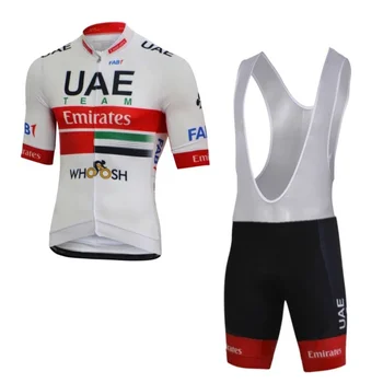 2020 pro komandos jungtiniai arabų emyratai kokybės italia manžetai pjovimas lazeriu rankovės dviračių džersis nustatyti vasaros ciklo audiniai mens MTB Ropa Ciclismo maillot gelis