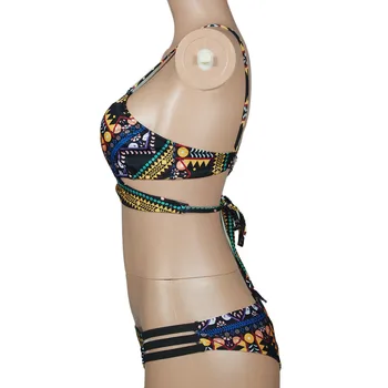 2020 Seksualus Tvarstis Bikini Moterims Bohemijos Push-up Paminkštinta Liemenėlė Paplūdimio Bikini Nustatyti maudymosi kostiumėlį, Micro maudymosi Kostiumėliai Moterims Bikini