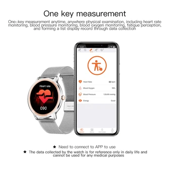 2020 Smartch 7.3 mm, Super Slim Smart Watch Moterų, Visiškai Jutiklinis Ekranas Širdies ritmo Monitorius, kraujospūdžio Smartwatch 