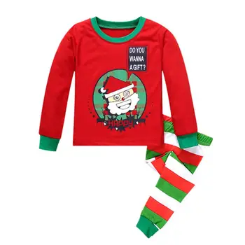 2021 m. Pavasarį, Rudenį Vaikų Sleepwear Rinkiniai Berniukai raudonos, žalios Vaikai Pižama Nustatyti Kūdikių Mergaičių Medvilnės Animacinių filmų Pijamas kalėdos Pižamos 28679