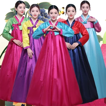 2021 NAUJAS 10Color korėjos Mados Senovės Kostiumai Moterims Hanbok Suknelė Tradicinės Partijos Azijos Palace Cosplay Veiklos Drabužiai