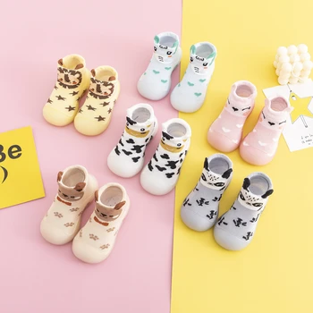 2021 naują atvykimo pavasario kūdikių kojinės, batai mielas gyvūnų stiliaus grindų batai chidren anti-slip namų batai