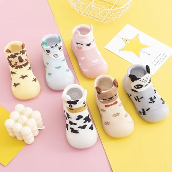 2021 naują atvykimo pavasario kūdikių kojinės, batai mielas gyvūnų stiliaus grindų batai chidren anti-slip namų batai