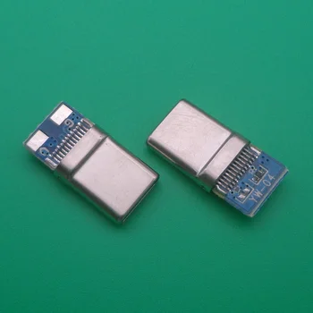20pcs/Daug USB 3.1 C Tipo Jungtis 12PIN Greito Įkrovimo Vyrų Kištukinis Lizdas Adapteris, Lydmetalio Vielos ir Kabelinė PCB Lenta Modulis 7649