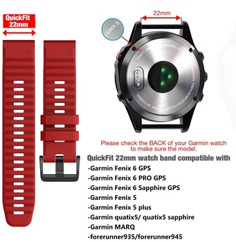 22 26mm Watchband Dirželis Garmin Fenix 6 6X 5X Pro 5 Plius 3HR Žiūrėti Greitas Spaudai Silikono Juosta, Diržu, Pirmtakas 935 945