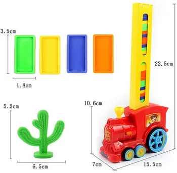 22cm Domino Traukinio Automobilio modelį Žaislai automatiškai Nustato Iki 60pcs Spalvinga Domino blokų žaidimas su Apkrova Kasetė žaislai Dovana berniukas mergaitė