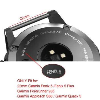 22mm Fenix 5 Quick Fit Minkštas Silikoninis Vandeniui atsparus Dirželis Žiūrėti Juosta Garmin Fenix 5/5 Plius/Pirmtakas 935/Quatix 5 Smart Žiūrėti