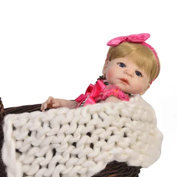 23 Colių Karšto Pardavimo 57CM Tikroviška Atgimsta Lėlės Visą Silikono Kūno Nekilnojamojo Ieškote Naujagimių Mergina Kūdikių Žaislas, Lėlė Vaikų Dienos Dovanos