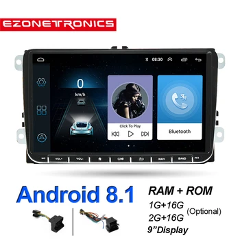 2Din Android 8.1 Automobilio Radijas Stereo Grotuvas 9Inch 2G arba 1G DDR3 GPS Navigatie 