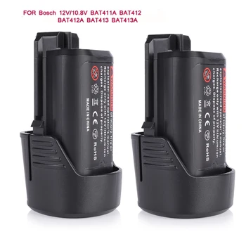 2pieces/pack Baterija Bosch BAT411 Baterija 12 V 2.0 Ah Ličio-Jonų BAT411A BAT412 BAT412A BAT413 BAT413A