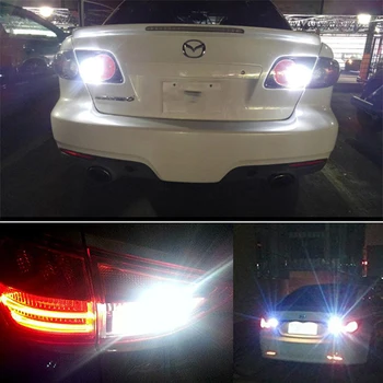 2x Canbus 3030 SMD T15 912 W16W 921 LED Lemputės, Automobilių Atsarginės Atbulinės Šviesos Mazda 3 5 6 626 CX-5 CX5 MX-5 Miata RX-8 CX-9 Duoklė