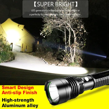 3 Režimai Super Ryškus LED Taktinis Žibintuvėlis Įkraunamas Vandeniui Linternas Žibintuvėlis Aliuminio Lydinys 1*18650 arba 3*AAA z50