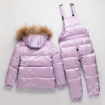 -30 laipsnių rusijos Žiemos vaikų drabužių rinkiniai mergaičių drabužius, naujųjų metų Išvakarės, berniukai parko vaikai kailis žemyn striukės sniego dėvėti 18613