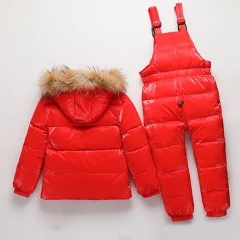-30 laipsnių rusijos Žiemos vaikų drabužių rinkiniai mergaičių drabužius, naujųjų metų Išvakarės, berniukai parko vaikai kailis žemyn striukės sniego dėvėti