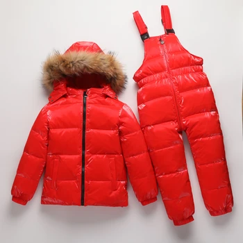 -30 laipsnių rusijos Žiemos vaikų drabužių rinkiniai mergaičių drabužius, naujųjų metų Išvakarės, berniukai parko vaikai kailis žemyn striukės sniego dėvėti