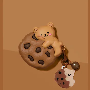 3D Korėja Šokolado Chip Cookie Padengti silikono Ausinių Ausinės atveju 