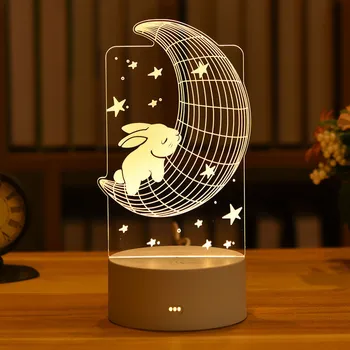 3D Meilės LED Lempos Akrilo Naktį Šviesos Valentino Dienos Dovanų Baby Shower Gimtadienio Dekoracijas Velykų Puošimas, Vestuvių Papuošimas