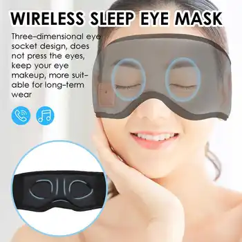 3D Miego Ausinių, Bluetooth 5.0 Miego Kaukę, Bevielis Miego Akių Kaukė Ausinės Kelionės Akių Šešėliai su Įkrovimo Kabelis laisvų Rankų įranga