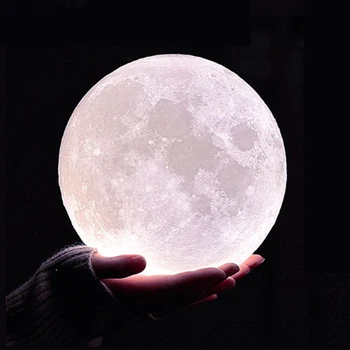 3D Spausdinimo Mėnulio Lempos Spalvinga Keisti Touch LED Vaikai Naktį Šviesa 16 Spalvų Keitimas Palieskite ir Nuotolinio Valdymo Namų Dekoro Kūrybos Dovana
