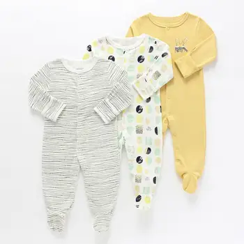 3pcs /set Kūdikiams Naujagimių Sleepsuits Baby Girl Berniuko Drabužių Jumpsuit Medvilnės Rompers Kūdikiams Pajama