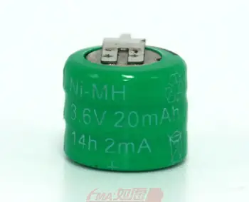 3x Ni-MH Mygtukas Įkraunama Baterija w/skirtukai 3,6 V 20MAH Už PLC Duomenų atsarginę kopiją galia