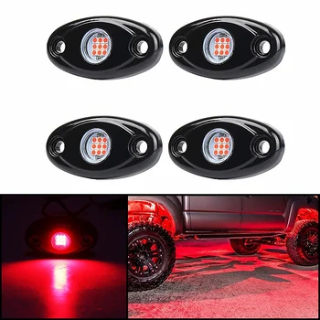 4 Ankščių LED Roko Žibintai Rinkinys Vandeniui Underglow LED Neon Trail Platformą Žibintai Jeep Sunkvežimių ATV Raptor Offroad Valtis