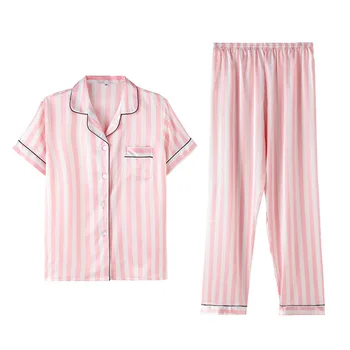 4 Gabalas Pavadinimas Moterys Sleepwear Dirbtiniais Šilko Satino Pižama Nustatyti Rankovės Sleepwear Pižama Kostiumas Moterų Homewear