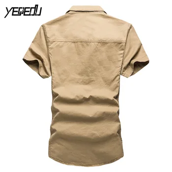 #4704 Vyrų marškinėliai trumpomis rankovėmis Mados Cottton Vasaros 2018 Karinės Mens marškinėliai Chaki/Army green Chemise homme Vyrų drabužiai L-5XL