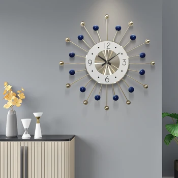 49cm Šiaurės laikrodis sieninis laikrodis modernus dizainas, garso išjungimo laikrodis kambarį namuose mados dekoratyvinis kvarcinis laikrodis didelis laikrodis ant sienos