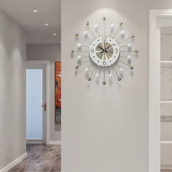 49cm Šiaurės laikrodis sieninis laikrodis modernus dizainas, garso išjungimo laikrodis kambarį namuose mados dekoratyvinis kvarcinis laikrodis didelis laikrodis ant sienos