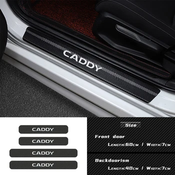 4pcs anglies pluošto apsauga automobilio slenksčio riba, durų lipdukai volkswagen caddy polo vabalas golf cc emblemos Auto stilius