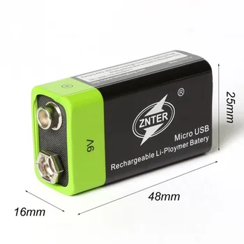 4PCS/DAUG ZNTER S19 9V 600mAh USB įkrovimo 9V ličio baterija fotoaparatas drone priedai 6F22 įkraunama ličio baterija