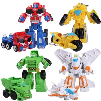 4pcs/set Naujausias Gelbėjimo Robotus Deformacijos Robotas figūrėlių, Sraigtasparniai Robotai Transformacijos žaislas Vaikams Kūdikių Dovanų