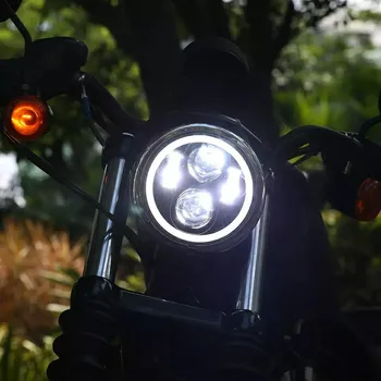 5.75 colių LED priekinis žibintas, Skirtas Harley Davidson Dyna Sportster XG XR VRSCD Softail DRL Motociklo Projektorius Visą Halo Automobilių šviesos