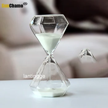 5 Minutes Skaidraus Stiklo Smėlio Smėlio Laikrodis Kūrybos Sandglass Deimanto Stiliaus Laikmatis, Laikrodis, Atgalinės Atskaitos Laiką Namų Dekoro