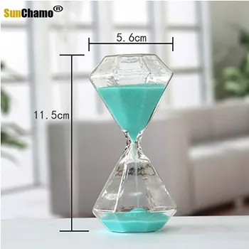 5 Minutes Skaidraus Stiklo Smėlio Smėlio Laikrodis Kūrybos Sandglass Deimanto Stiliaus Laikmatis, Laikrodis, Atgalinės Atskaitos Laiką Namų Dekoro
