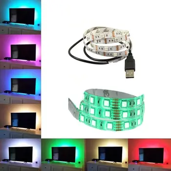 5050 USB Nuotaika RGB Šviesos Įvairių Spalvų LED Šviesos Juostelės TV Apšvietimas 24 Raktų, Nuotolinio Valdymo LADA-pardavimas
