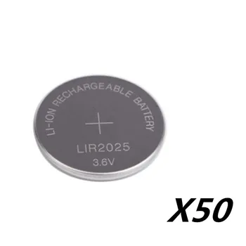 50PCS NAUJAS LIR2025 Įkrovimo Baterija (akumuliatorius BMW Automobilio Raktas Li-ion Baterija Mygtukas/Moneta Ląstelių 3,6 V 30mAh Repleace CR2025 9684