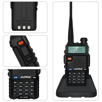 5Colors Baofeng UV-5R Walkie Talkie UV 5R 5W Kumpio ir CB Radijo Stotis 128CH UV5R FM siųstuvas-imtuvas VHF UHF Nešiojama Medžioklės Siųstuvas