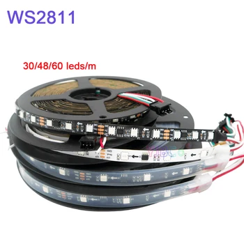 5m/daug WS2811 Smart Pikselių Led Juostelės; Naudoti DC12V 30/48/60leds/m full WS2811 IC RGB led šviesos Juosta