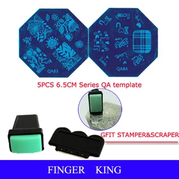 5VNT KU stamping nail art vaizdo plokštė 6.5 cm Diamete KU serijos QA1to 98 dizaino už jūsų chooing DOVANA STAMPER & GRANDIKLIS