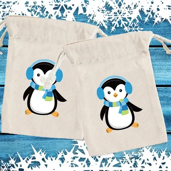 5vnt Pingvinas Gydyti Goodie Saldainiai Dovanų Maišelį, Baby Shower stebuklų Gyvūnų polar plungės šalies Žiemos Temą Gimtadienio Apdailos Naudai