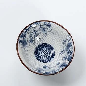 6PCS/Set Kinų Keramikos Mėlynos Ir Baltos spalvos Porceliano Kung Fu Arbatos Rinkinys Drinkware Retro Arbatos Puodelio Gaiwan Kūrybos Dovanos Atsitiktinai Stiliai